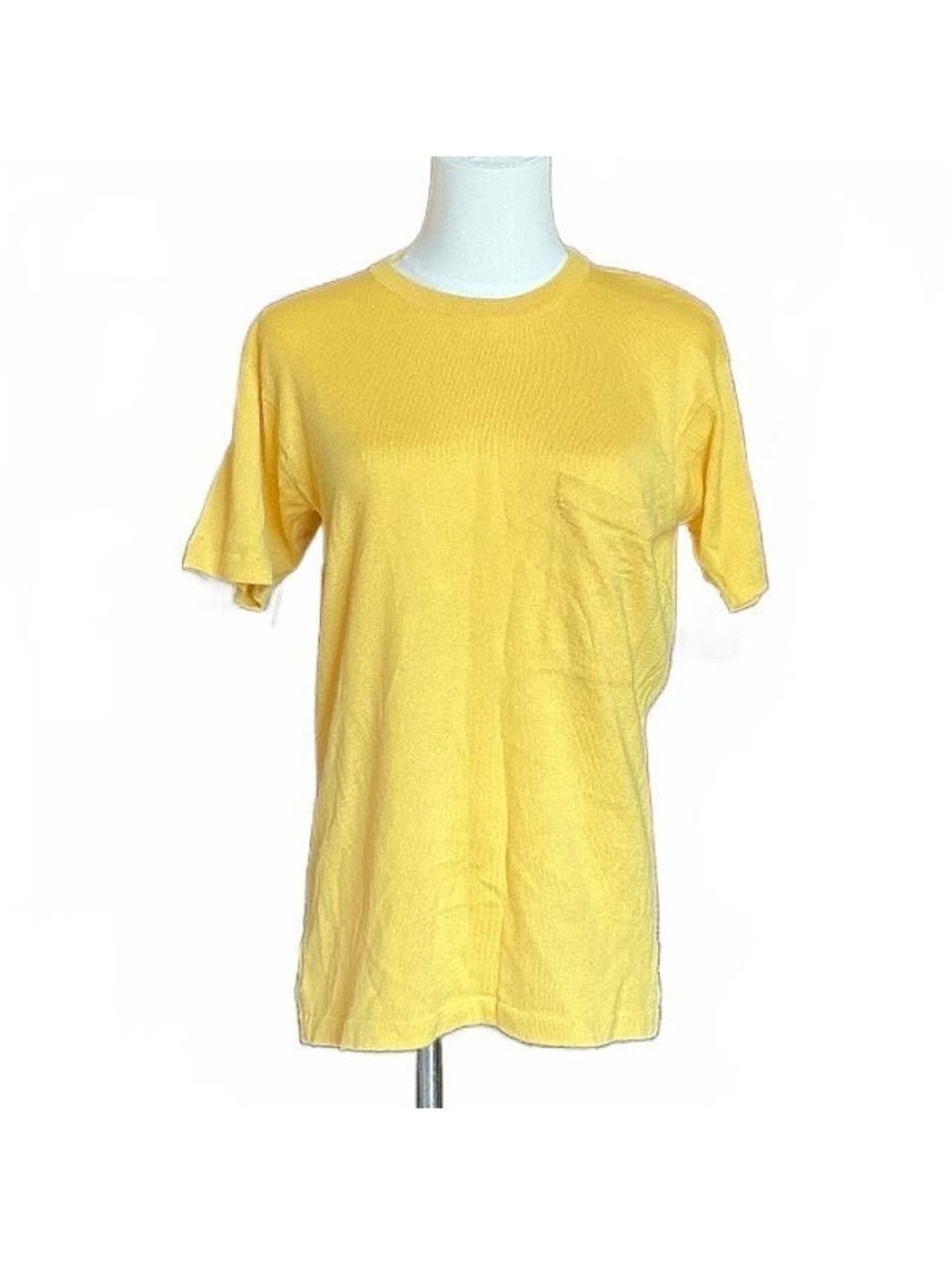 Vintage Yellow Cashmere & Silk Blend T-shirt Sweater